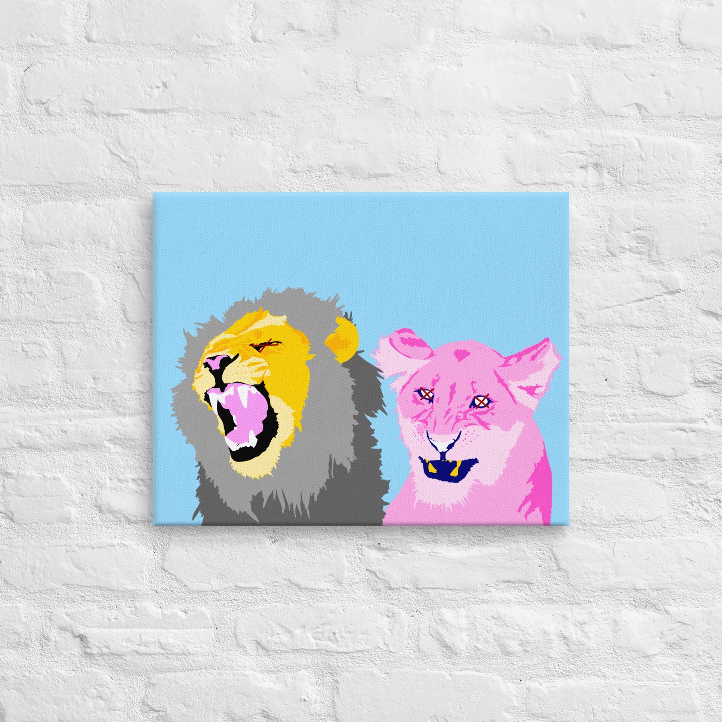 Pinky and The Lion Canvas