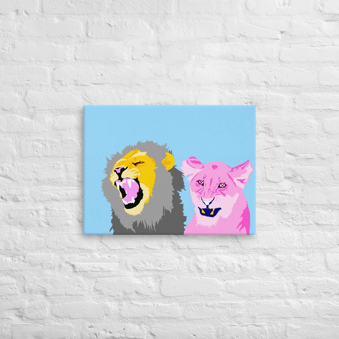 Pinky and The Lion Canvas