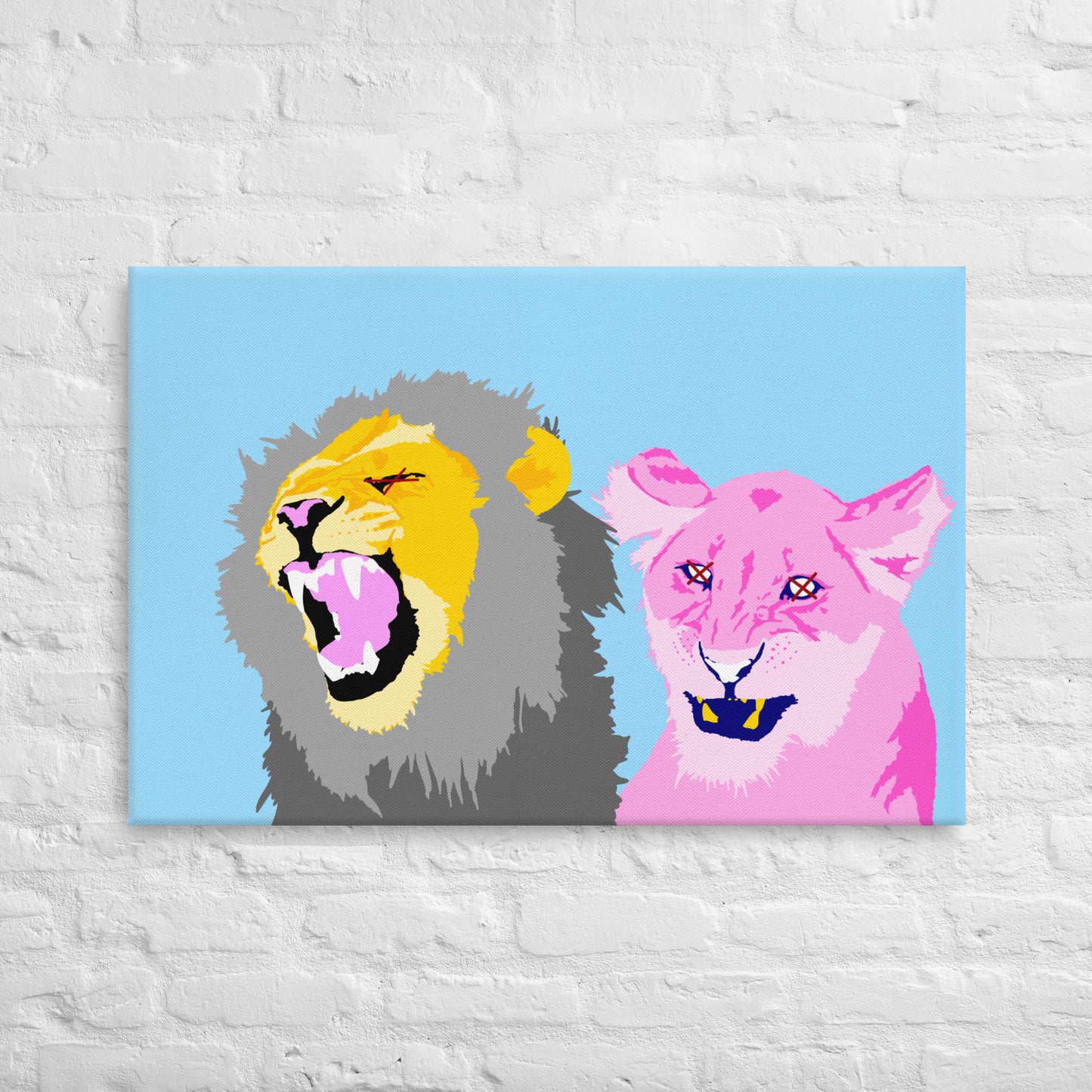 Pinky and The Lion Canvas