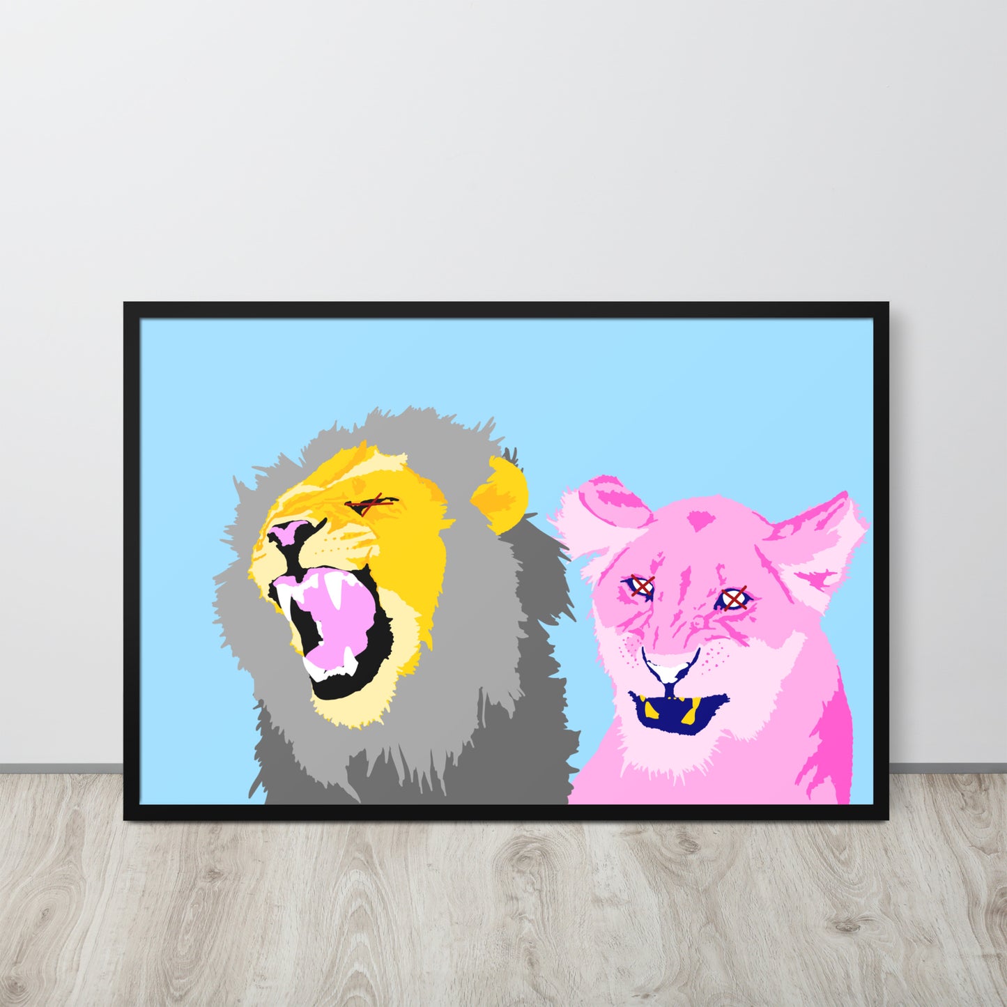 Pinky and The Lion Framed Print