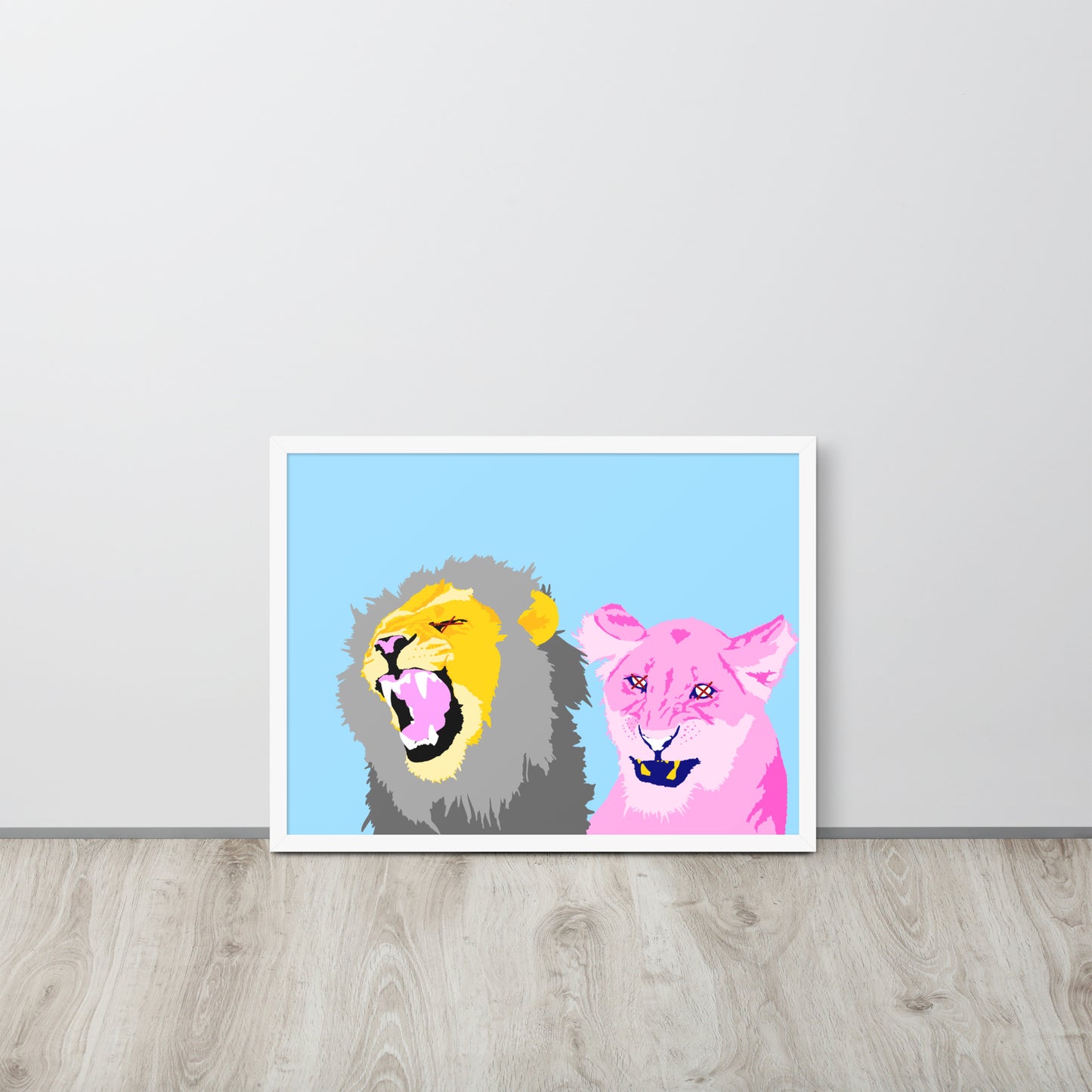 Pinky and The Lion Framed Print