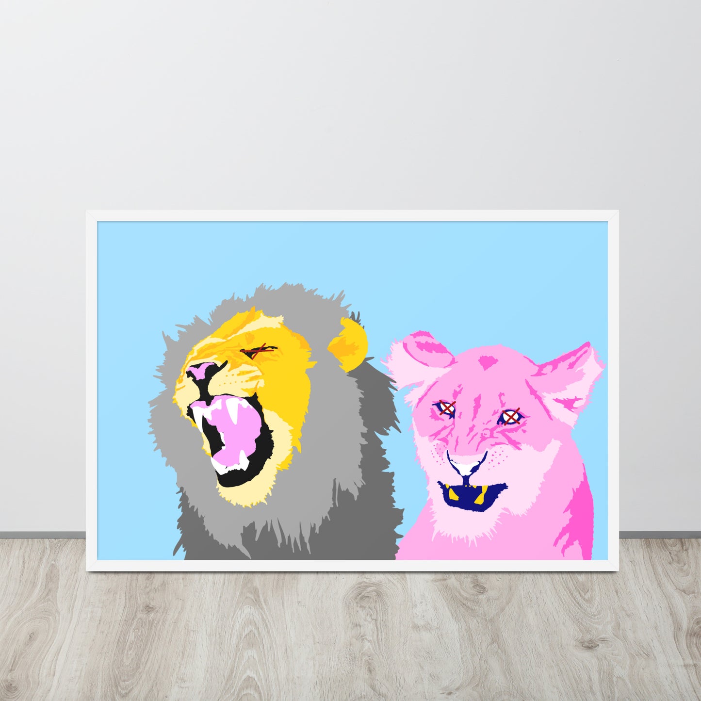 Pinky and The Lion Framed Print