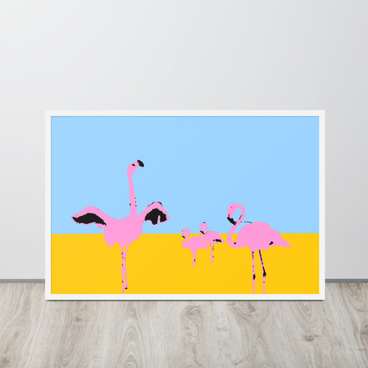 Pink Flamingos 2 Framed Print